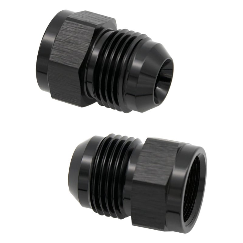 KRD PERFORMANCE Female to Male Expander 8AN to 10AN Expander adaptor Aluminum JIC AN8 Female to Male AN10 Flare Thread Hose Expanding Fittings Black Pack of 2